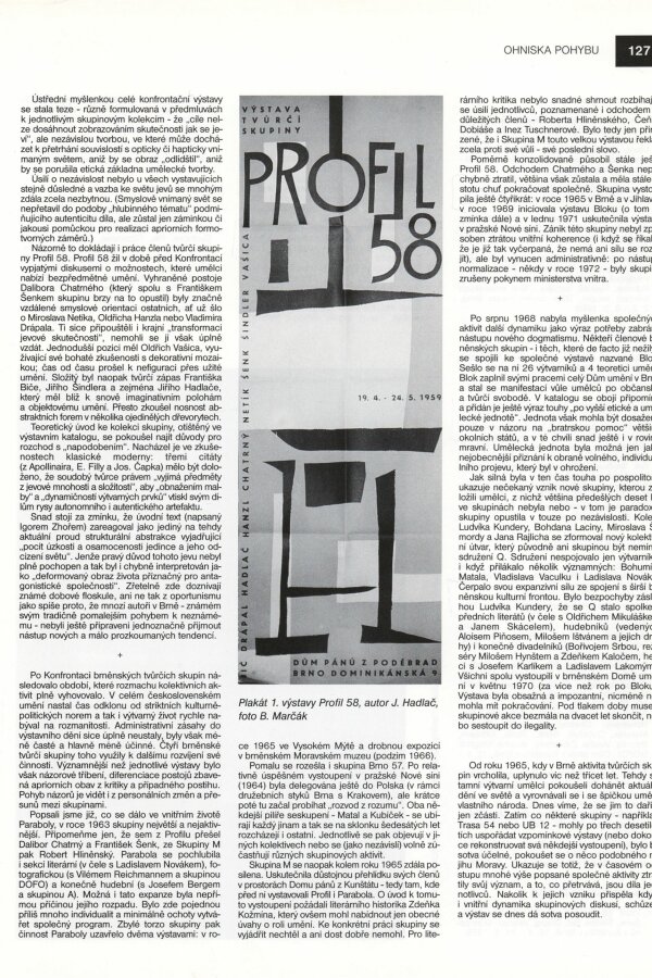 Igor Zhoř, Brněnské tvůrčí skupiny 1957-1970, Bulletin MG 52/1996, s. 124-128.